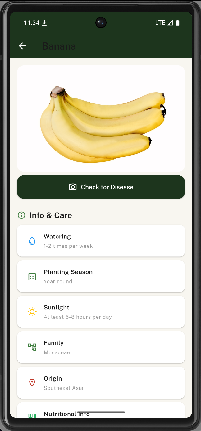Agrix app home screen showing crop categories