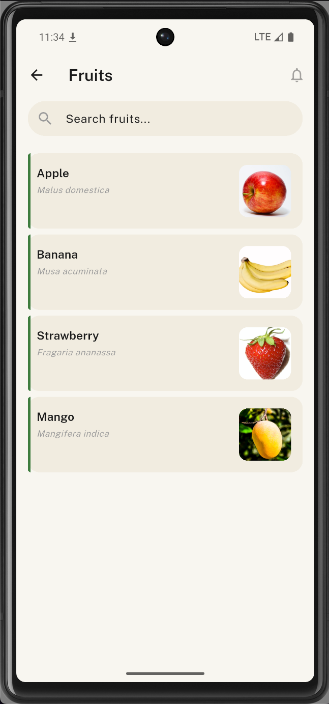 Agrix fruits library screen
